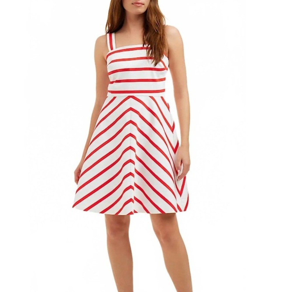 Draper James Red Stripe Fit and Flare Dress Size 0 Sundress Nautical Vacation